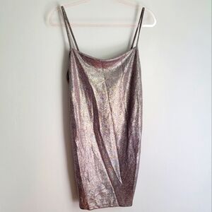 Topshop NWT Holographic Body-con Minidress Gray Women's Size 14.